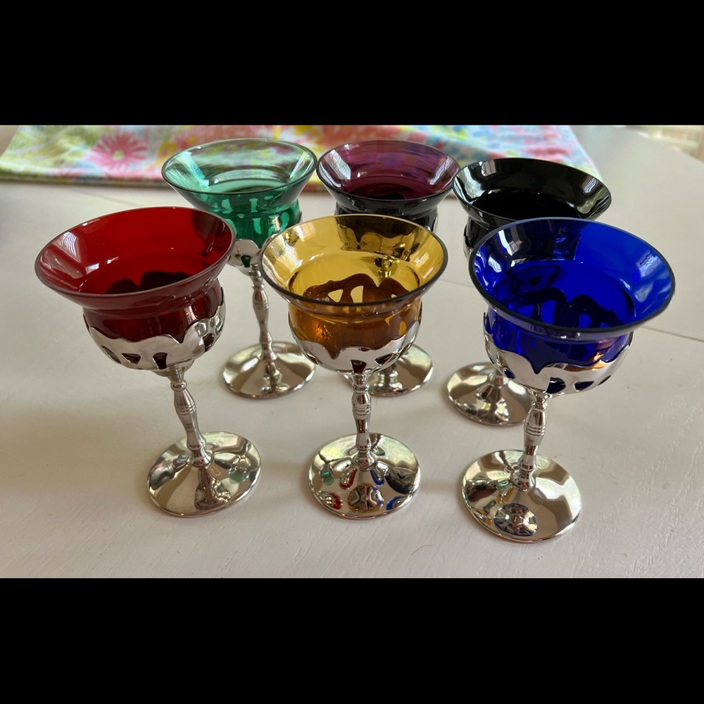 Multicolored candle holders – set of six